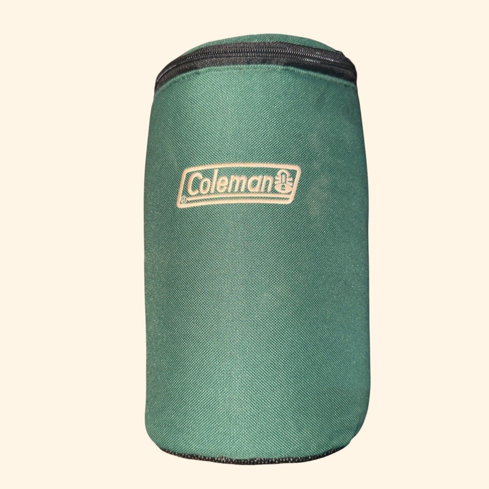 Coleman Green Canvas Padded Lantern Carrying Case Soft Storage Bag Zippered